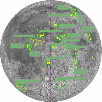 Plot of nearside locations of DHC groups in ALPO 1976 catalogue using LTVT